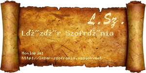 Lázár Szofrónia névjegykártya